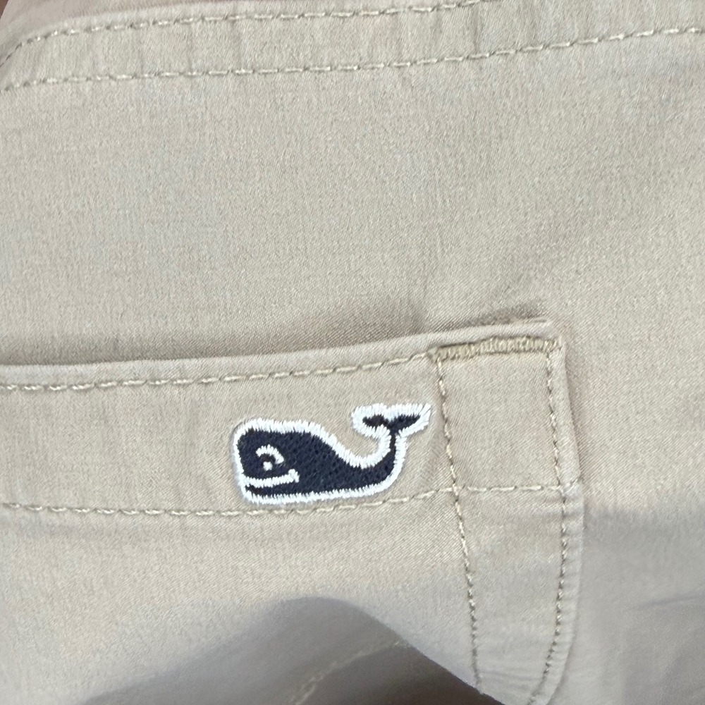 Vineyard Vines Mens On-The-Go Chino Pants Khaki Tan Stretch 35x28 - Picture 5 of 5